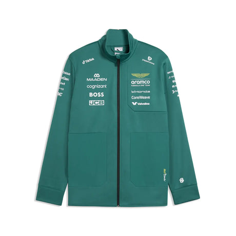 Aston Martin softshell kurtka, zespół, Puma, zielona, 2026