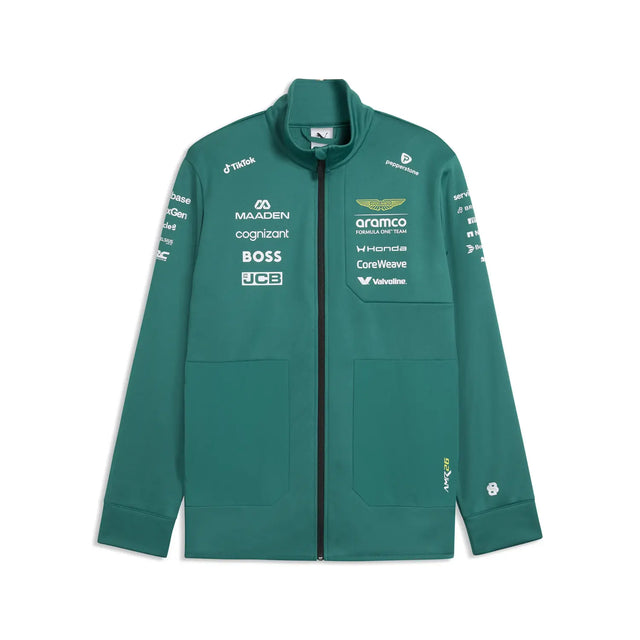 Aston Martin softshell kurtka, zespół, Puma, zielona, 2026