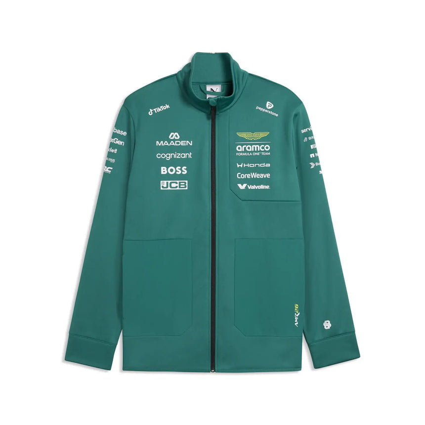 Aston Martin softshell kurtka, zespół, Puma, zielona, 2026