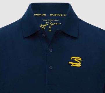 Męska koszulka polo Ayrton Senna, niebieska