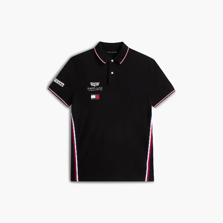 Cadillac F1 polo, drużyna, Tommy Hilfiger, czarne, 2026