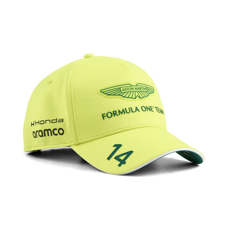 Czapka Aston Martin, zespół, Fernando Alonso, Puma, limonkowa, 2026