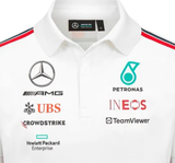 Polo męskie Mercedes Zespół, białe, 2023