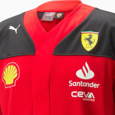 Męska koszulka baseballowa Ferrari Zespół, czerwona, 2023