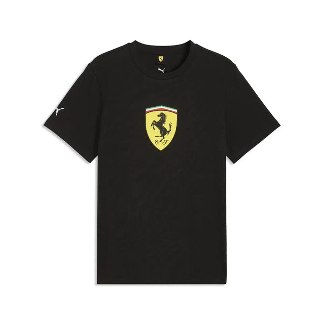 Ferrari T-shirt, kolorowa tarcza, czarna