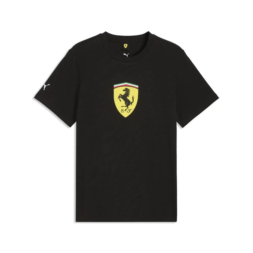 Ferrari T-shirt, kolorowa tarcza, czarna