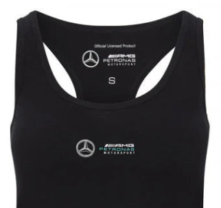 Damska bluzka Mercedes, logo, czarna, 2020