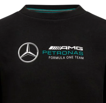 Damska bluza z załogą Mercedes, czarna