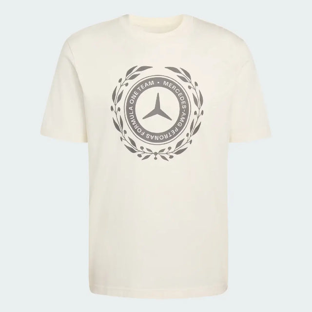 Mercedes póló, Silver Arrows, adidas, biały, 2026
