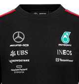 Mercedes Team Damen Rundhals-Sweatshirt, Schwarz, 2023