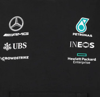 Sweter dziecięcy z kapturem Mercedes, Zespół, czarny, 2022