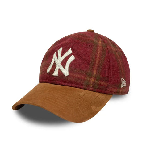 Nowojorska Yankees sapka, loden velúr, New Era, 9TWENTY, brązowa
