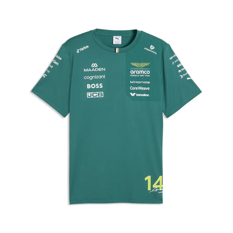 Pólko Aston Martin, Fernando Alonso, zespół, Puma, zielone, 2026