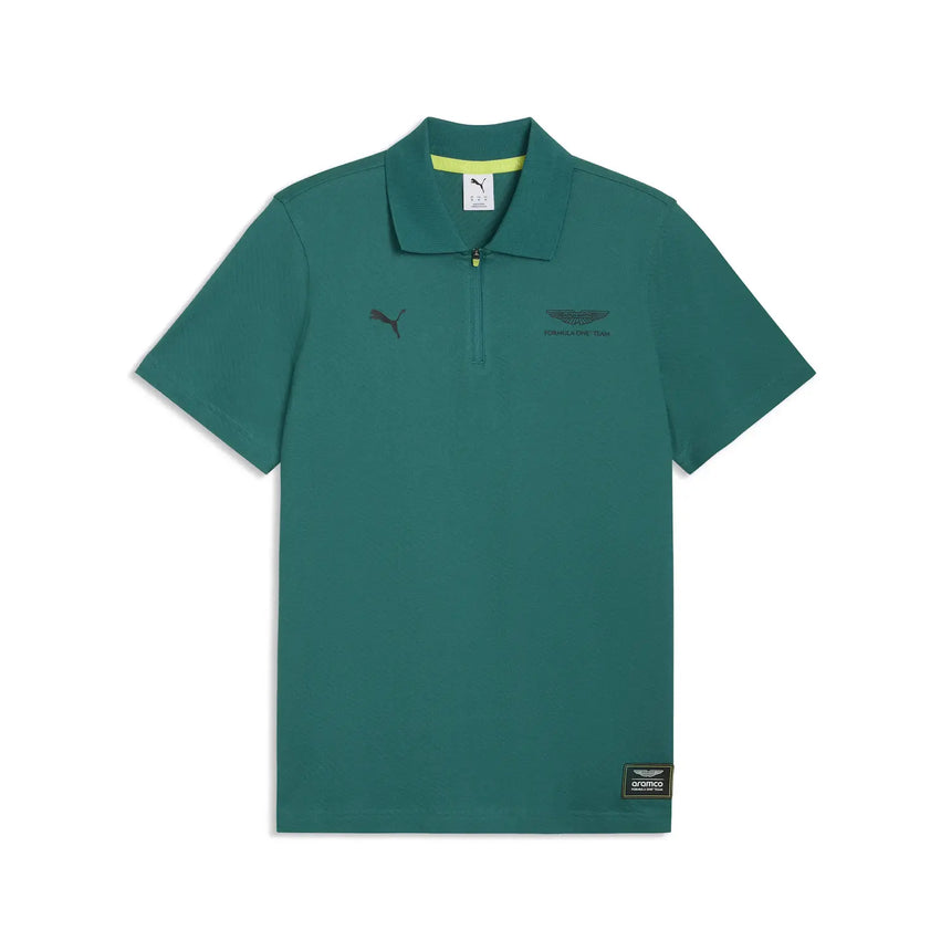 Polo Aston Martin, Jaquard, normalny krój, Puma, zielony
