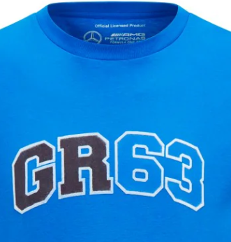 George Russell Mercedes Logo Herren T-Shirt, Blau