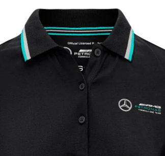 Damska koszulka polo Mercedes, czarna